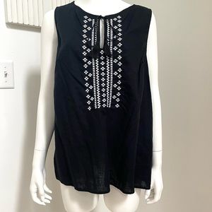 Black Loose Linen Tank Top Old Navy XL